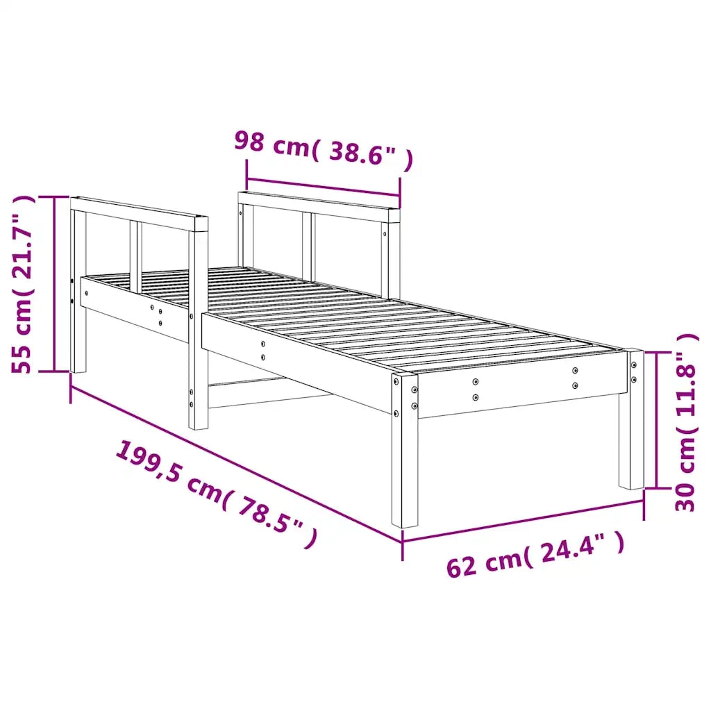 Lettino Prendisole 199,5x62x55 cm in Legno Impregnato di Pino