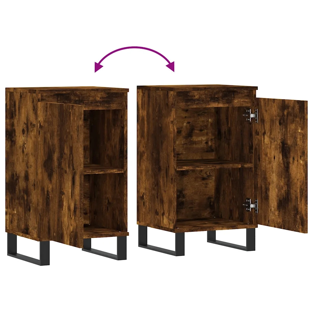 Credenza | Madia | Buffet da pranzo | Armadio da pranzo Rovere Fumo 40x35x70 cm in Legno Multistrato