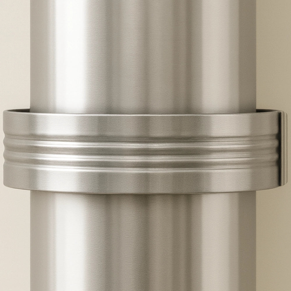 Collare nervato acciaio inox Ø 80 mm fissaggio canna fumaria confezione 2 pezzi