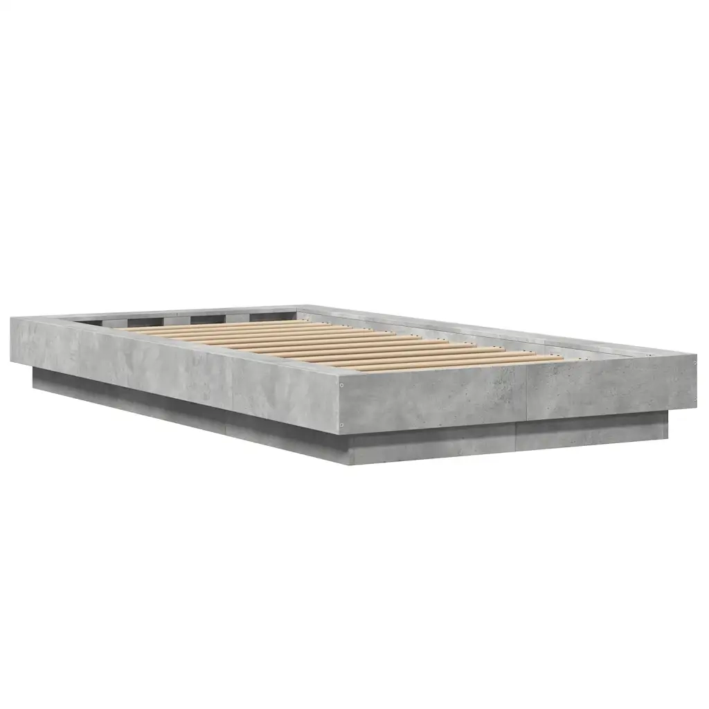 Giroletto-Struttura Letto Grigio Cemento 100x200 cm in Legno Multistrato 134201