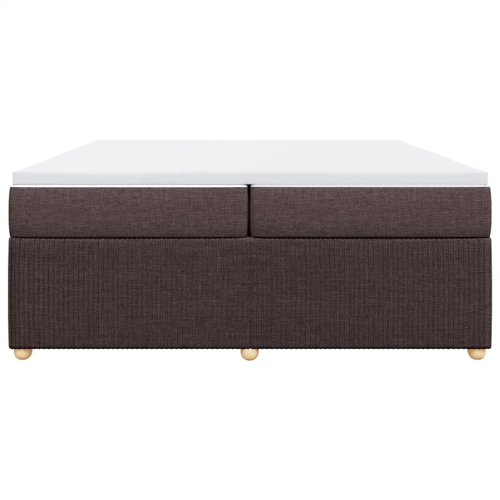 Giroletto a Molle con Materasso Marrone Scuro 200x200cm Tessuto 3285598