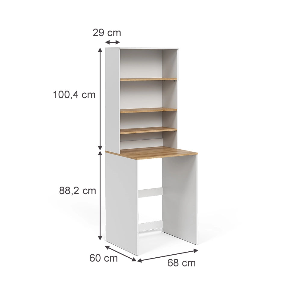 Vicco Mobile lavatrice Bianco/Artisan 66 x 88.2 cm 2 parti con ripiano