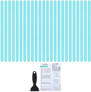 Sticker Antislip per Bagno 38x2 cm, 24 pezzi, Strisce Antislip per Pavimento Bagno con Adesivi e Spazzolino per Bagno, Scale, Piastra Doccia, Blu
