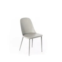 E-STYLO Sedia in polipropilene grigio chiaro e gambe in metallo grigio chiaro, 46cm X 55cm H. 80cm.