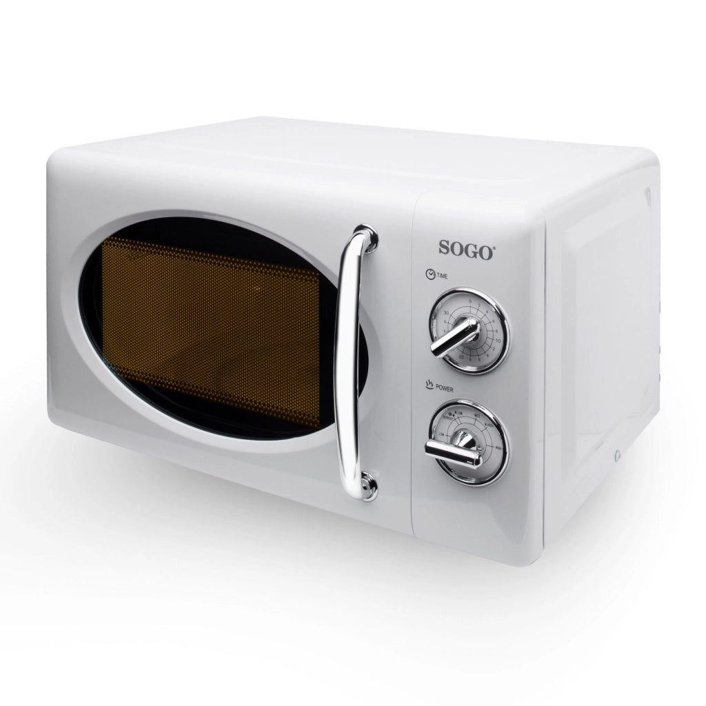 SOGO Microonde 20L 700W Senza Grill, Pannello Manuale, Funzione Scongelamento, Timer 30 Minuti, Pià¹ 5 Livelli di Potenza, Piatto Girevole