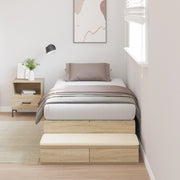 Struttura letto con contenitore in rovere Sonoma 100x200 cm