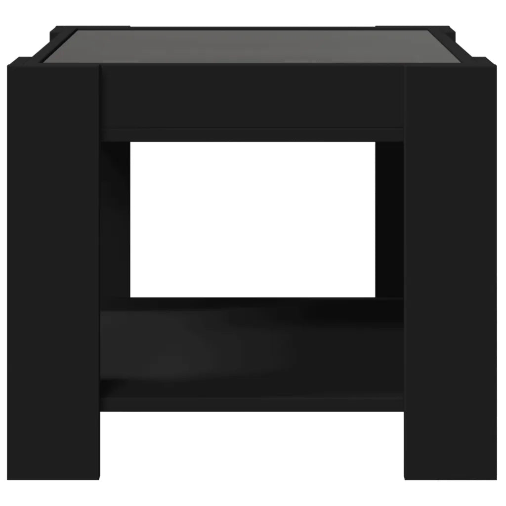 vidaXL Tavolino Salotto con LED Nero 53x53x45 cm Legno Multistrato