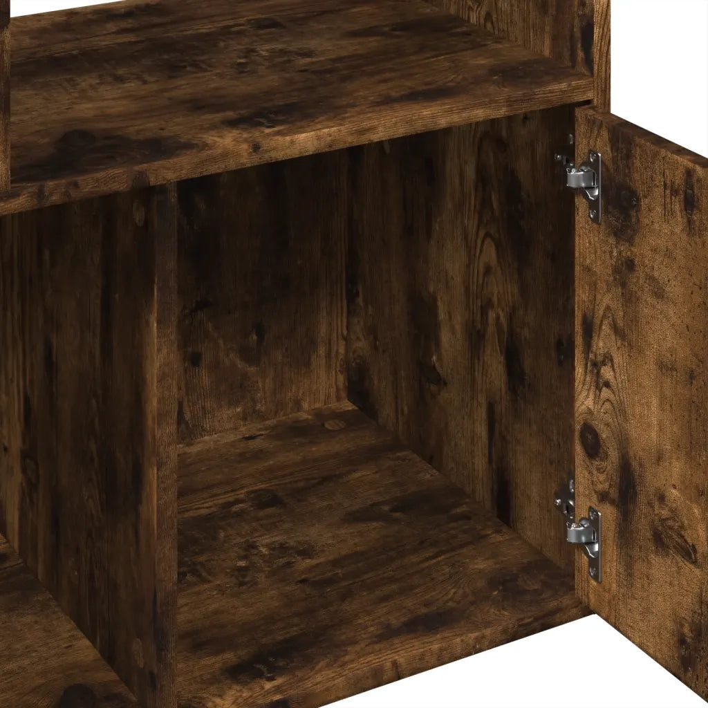 Libreria-Scaffale per Libri-Mobile di Stoccaggio Rovere Fumo 70x36x189 cm in Legno Multistrato