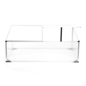 Mini serra in policarbonato trasparente e alluminio 100x60x40cm, tetto apribile