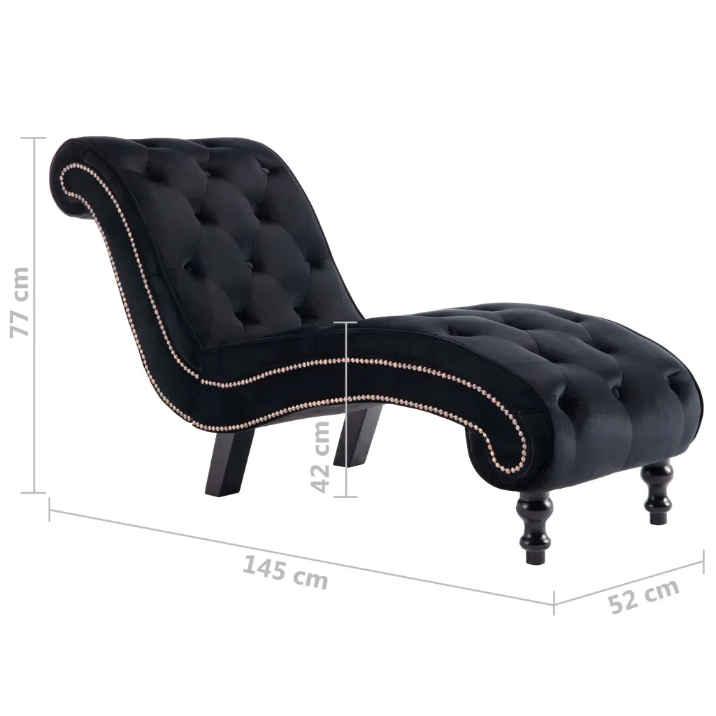Sedia a Sdraio Nera in Velluto CFW6523854