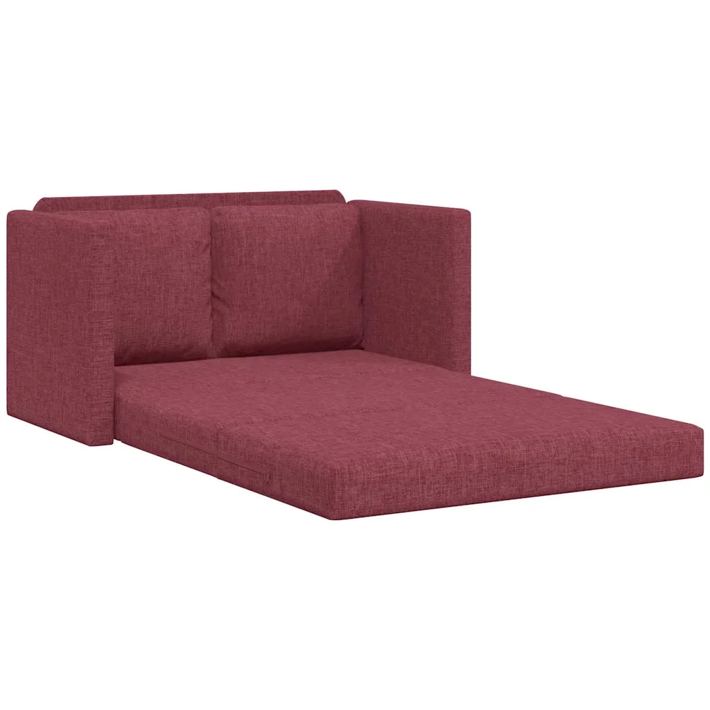 Divano Letto da Terra 2 in 1 Rosso Vino 112x174x55cm Tessuto 353967