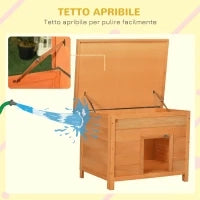 Cuccia per Cani Impermeabile da Esterno in Legno di Abete, 82 x 58 x 58cm