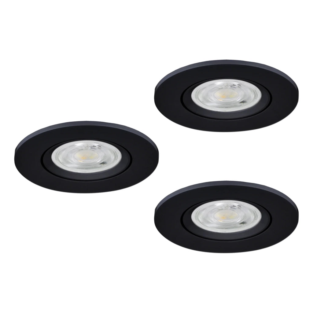 Faretto Incasso Moderno Barranco Plastiche Nere 3 Luci Led 4,5W 3X450Lm Ip20