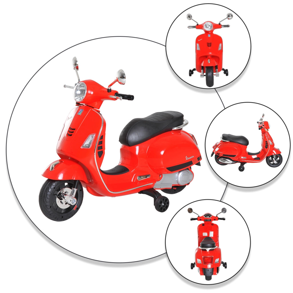 Moto Elettrica per Bambini Vespa ¨C Zephmum ¨C Rosso 102x51x76 cm con MP3 e USB