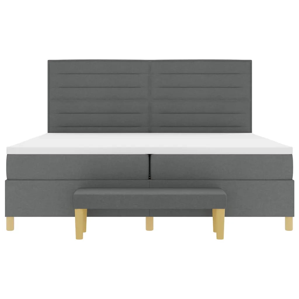 Letto a molle con materasso Grigio scuro 200 x 200 cm Tessuto