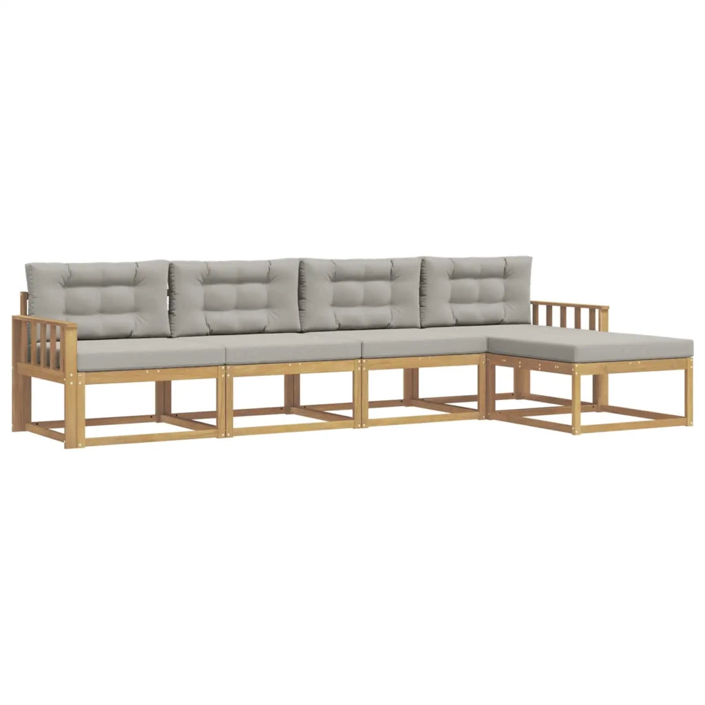 Set di divani da esterno 4 pcs Bianco e Grigio Chiaro