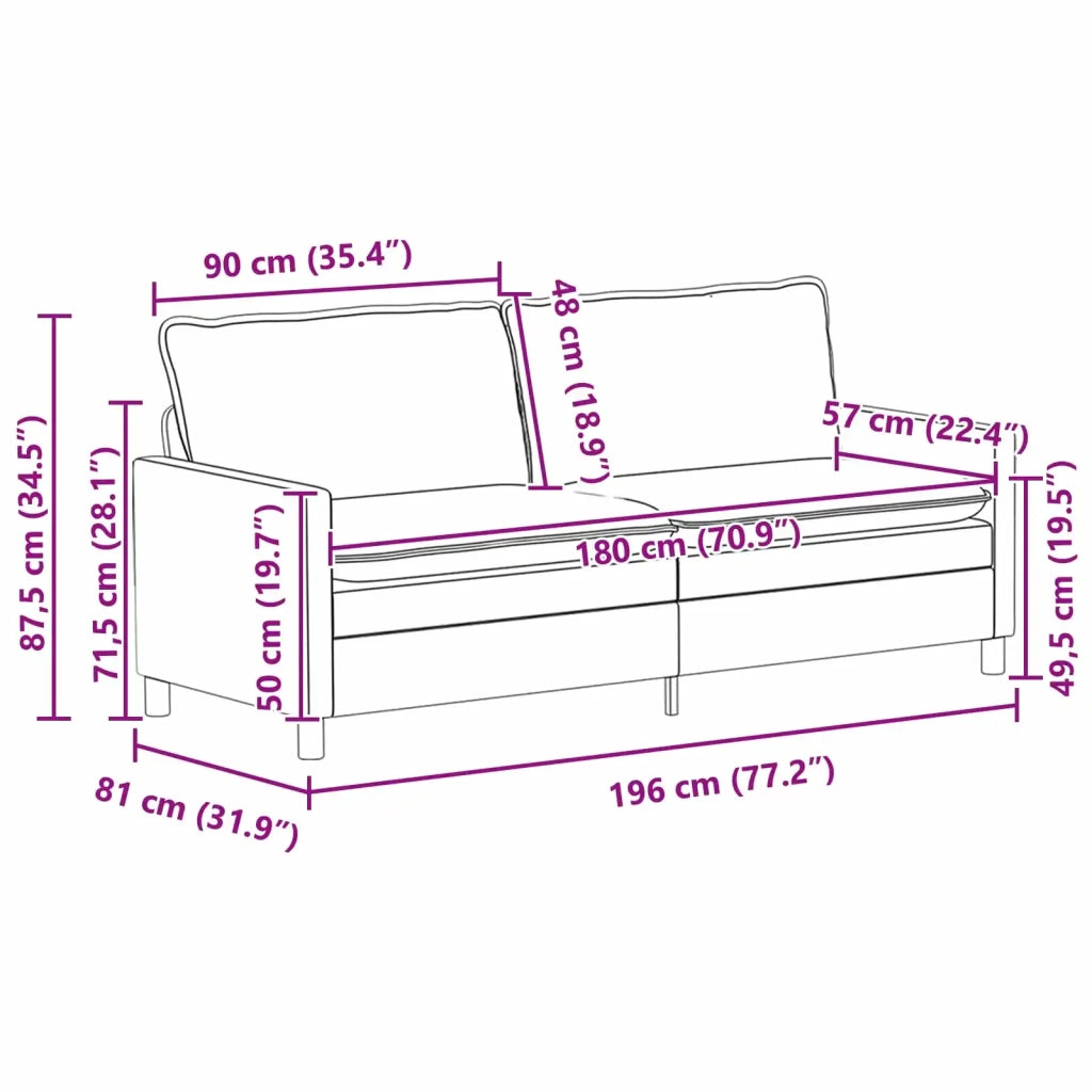 Set di divani 2 pz Tortora Tessuto 3417106