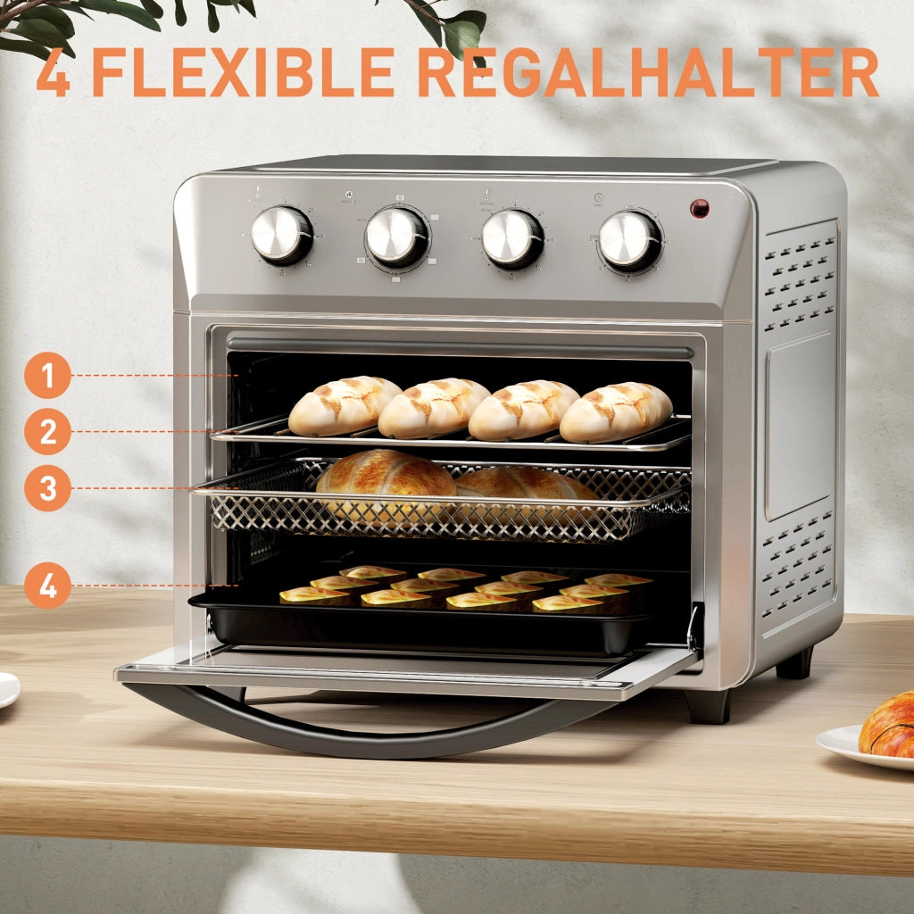 Forno a convezione 24L ¨C zephmum ¨C 6 funzioni, timer, accessori, argento