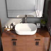 Vaso per la vasca da bagno rettangolare in ceramica bianca con superficie superiore in vetro - DV-1V432 - Design lussuoso per la vasca da bagno