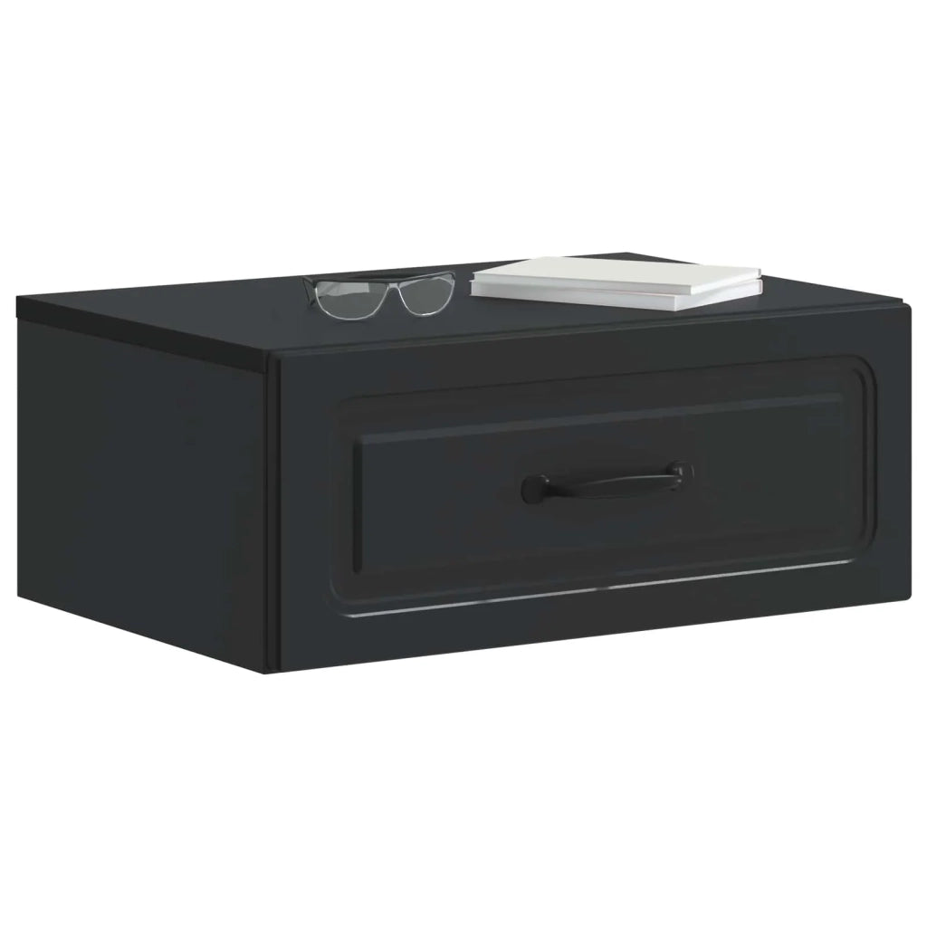 Mobiletto da notte a muro 2 pcs Nero 49 x 34,5 x 20 cm