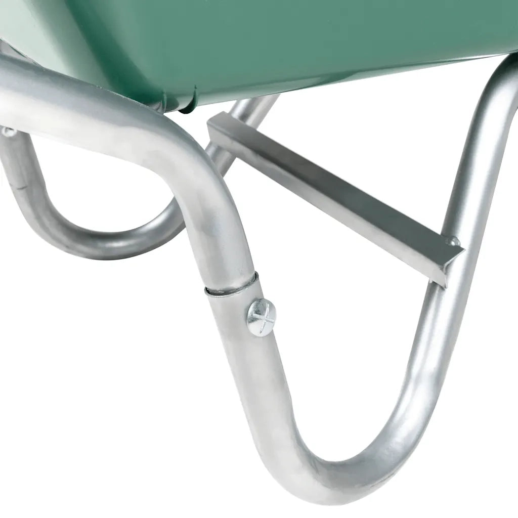 vidaXL Carriola Verde 90 L 150 kg in Acciaio Zincato e Plastica