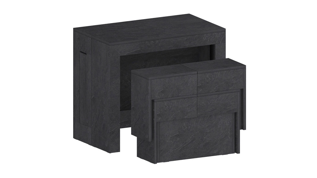Set 2 Panche Allungabili 66/290x25x45 cm Pratika Singola A e B Grigio Ardesia