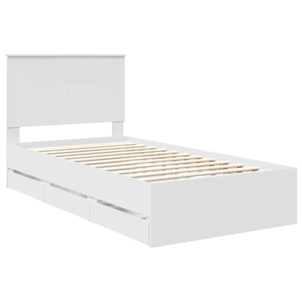 Struttura del letto Bianco 100 x 200 cm Legno Ingegnerizzato