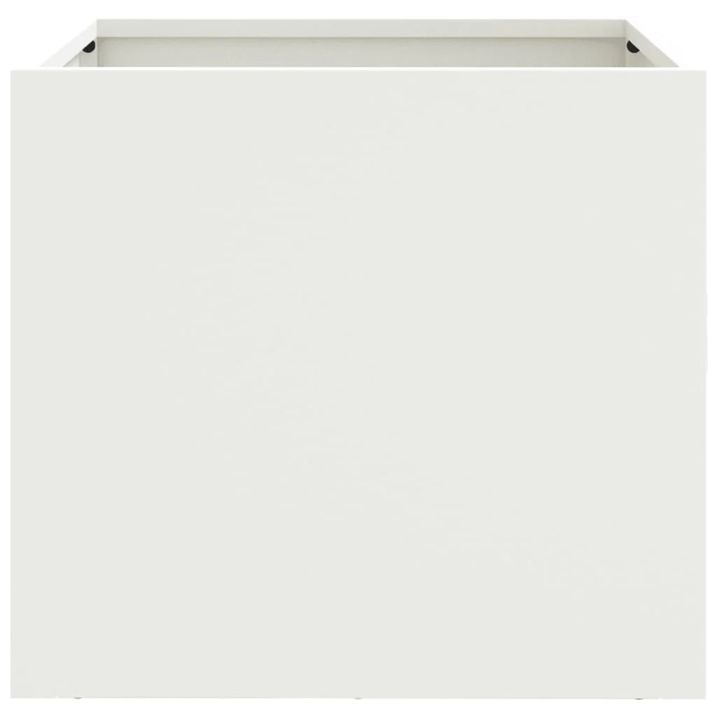 Fioriera rialzata per piante fiori giardino terrazze set da 2 32 x 30 x 29 cm acciaio bianco 02_0038932