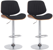 Set di 2 sgabelli da bar Clawson in tessuto cromato 3