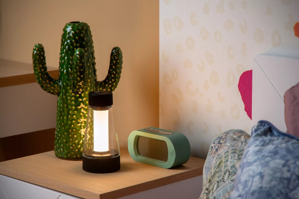 Lampada da tavolo ricaricabile LED nera Lucide Lorali