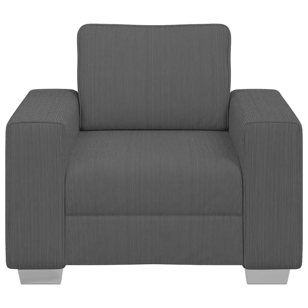 Divano Sedia Grigio Scuro 100x77x82 cm Tessuto di Velluto a Coste 4105187