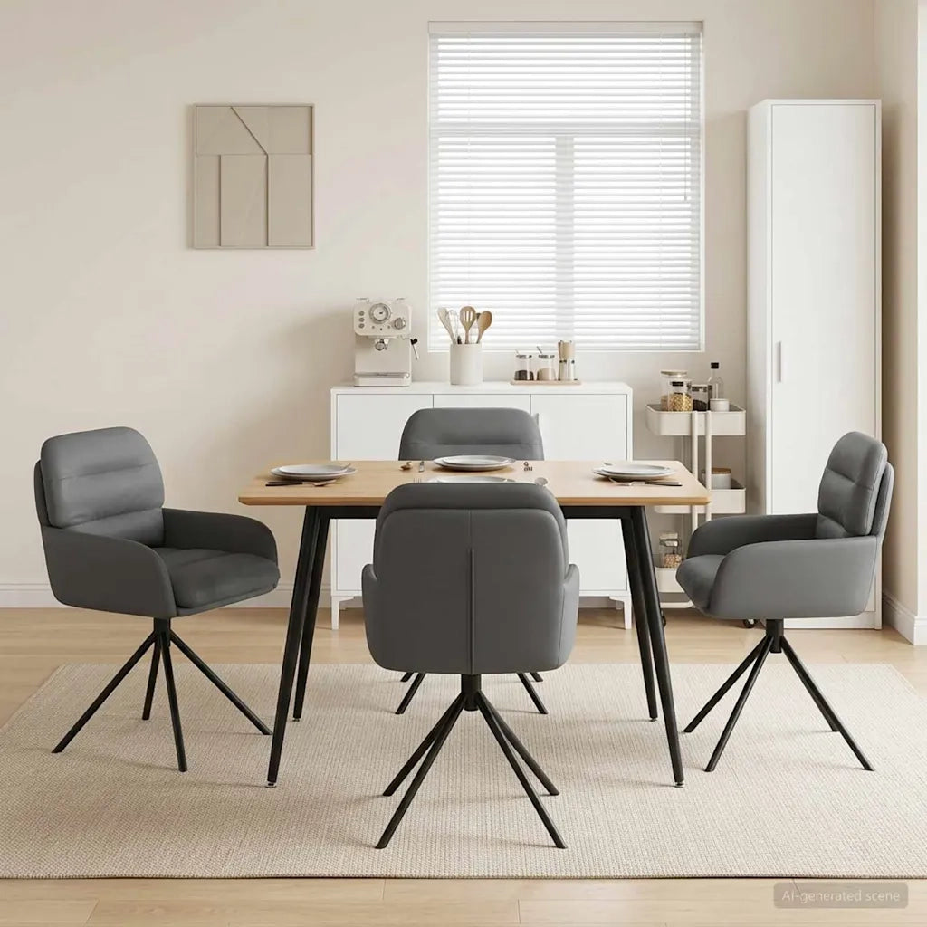 Sedie da pranzo girevoli 4 pcs Similpelle Grigio 3428259