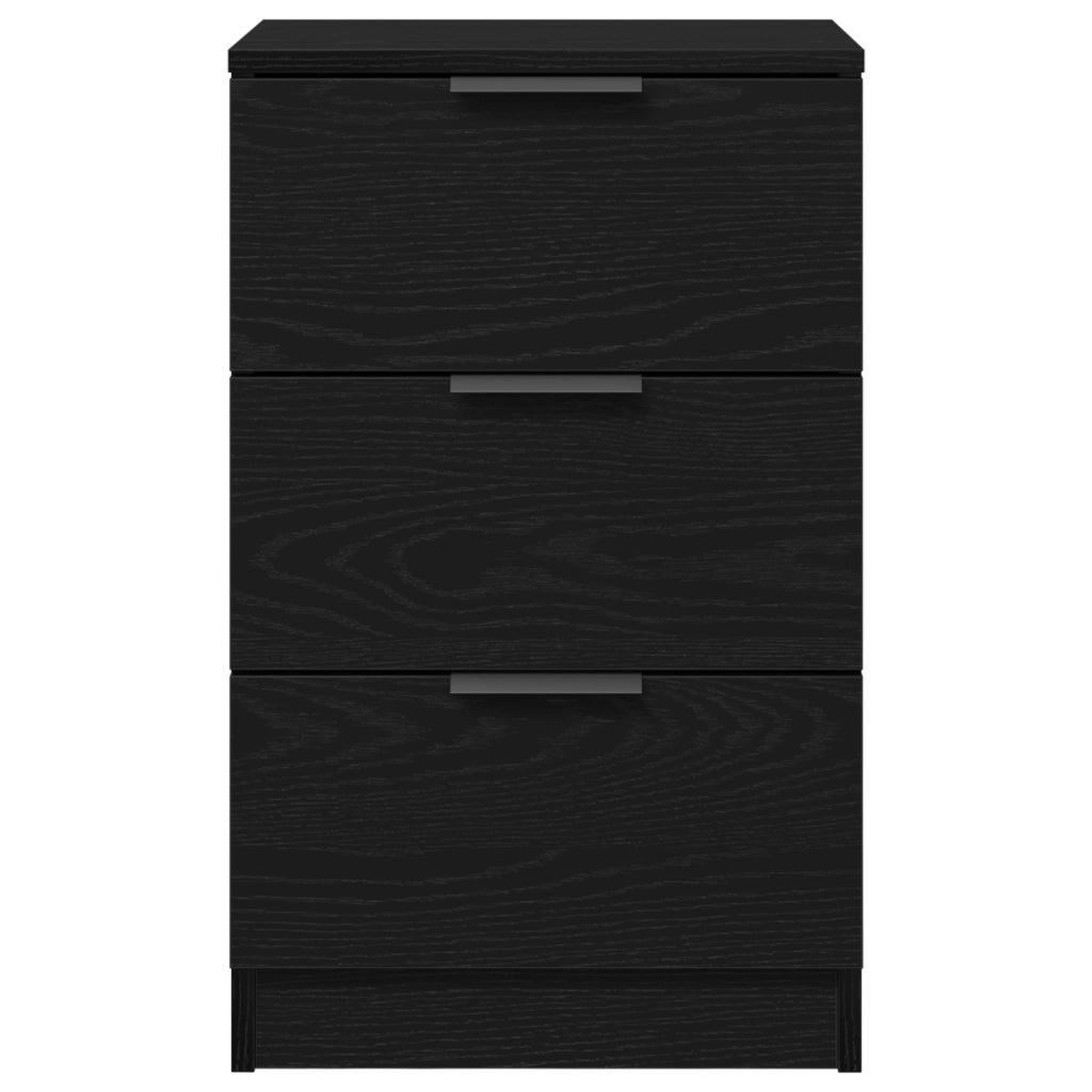 Comodini 2 pezzi Nero Rovere 40x65x65 cm Realizzati in Legno Ingegnerizzato
