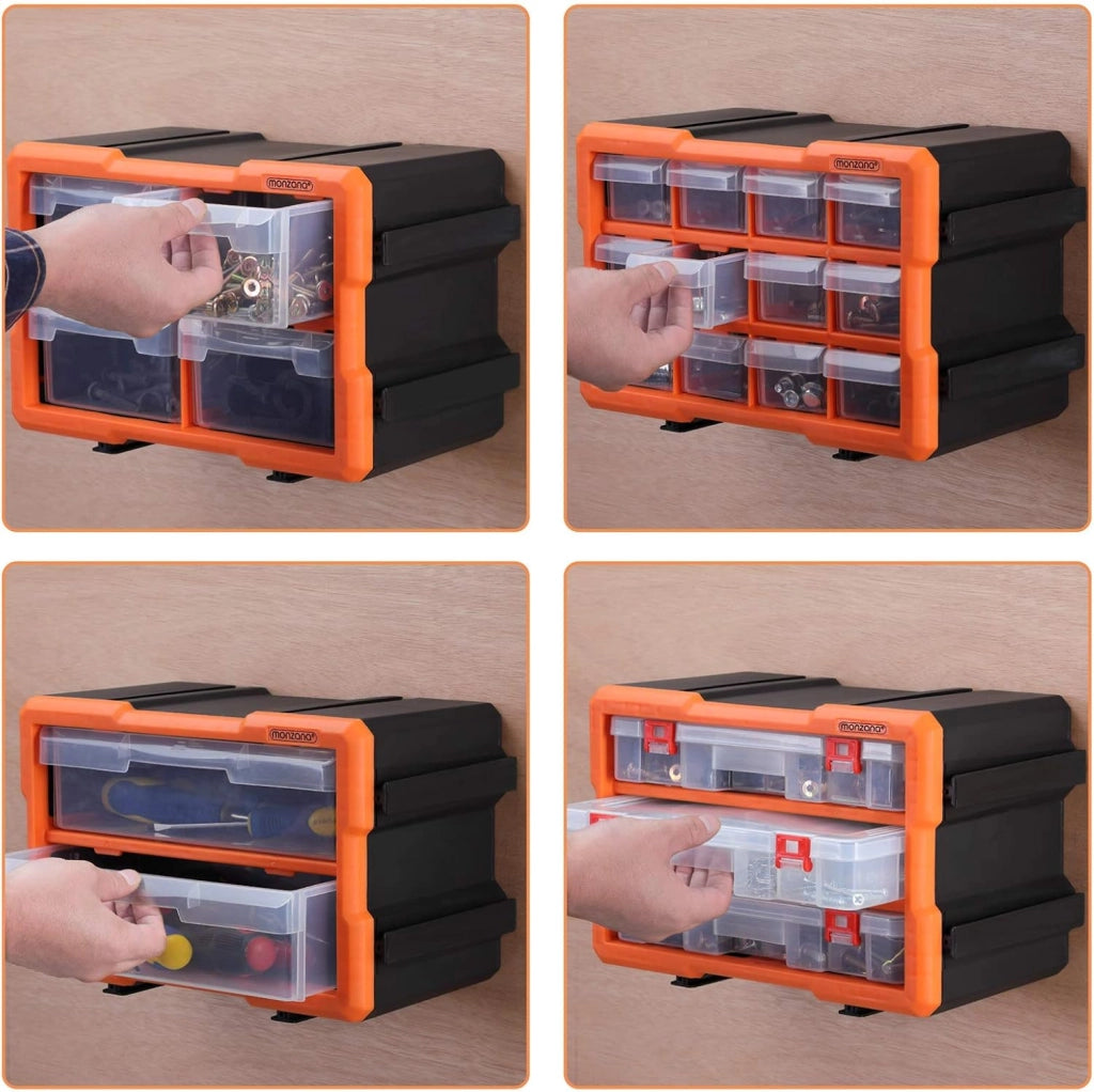 Box Portaminuterie Organizer espandibile 72 scomparti Contenitore Minuterie Utensili Officina