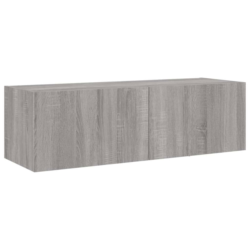 Mobile TV multimediale mensola TV credenza mobile TV sala da pranzo soggiorno camera da letto mobile da parete con luci LED Sonoma 100 x 35 x 31 cm grigio 02_0028037
