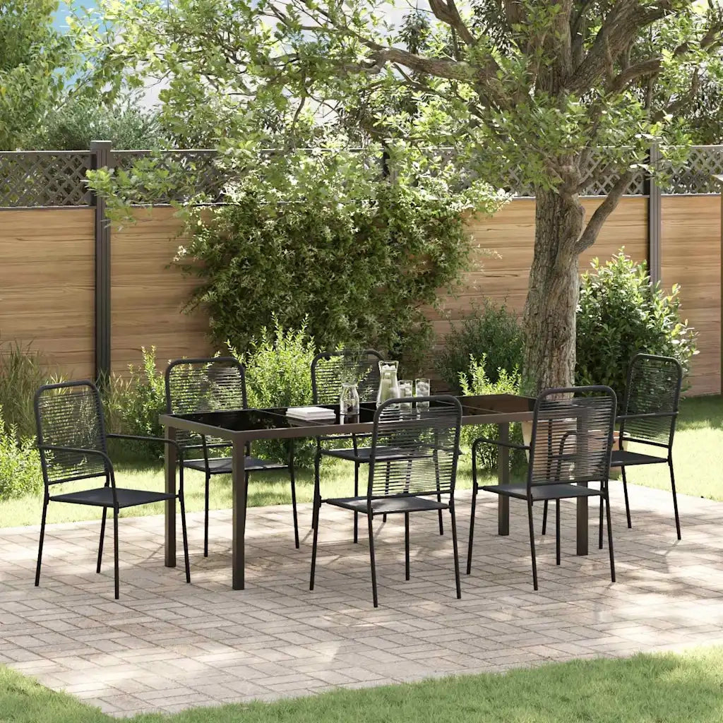 Set da Pranzo per Giardino 7 pcs Nero 3379161