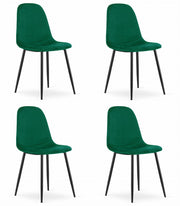 Sedia VALORA COMO - Design ergonomico in velluto verde scuro x 4