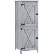 Armadio da giardino in legno con doppia porta chiudibile; 2 ripiani estraibili; grigio chiaro; porta attrezzi esterno 60×60×160 cm