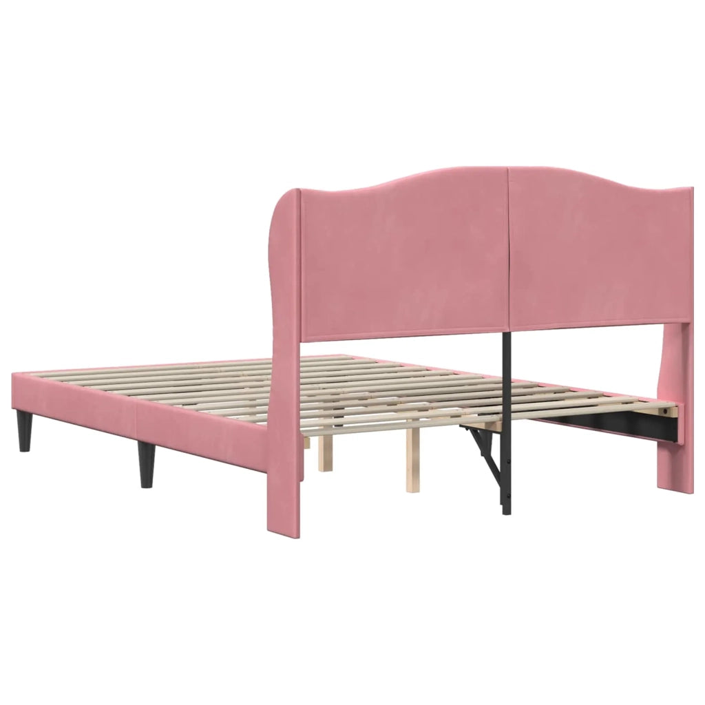 Struttura del letto con testiera Rosa 160 x 200 cm Velluto 42027932