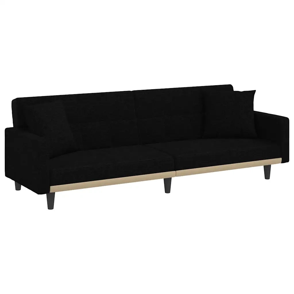 Divano Letto con Cuscini Nero in Tessutocod mxl 119526