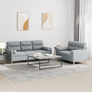 Set Divani 2 pz con Cuscini Grigio Chiaro in Tessutocod mxl 83263