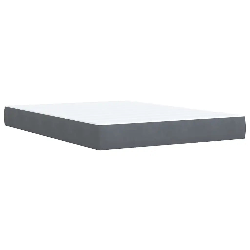 Giroletto a Molle con Materasso Grigio Scuro 140x190 cm Velluto 3287735