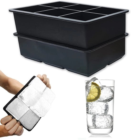 Bacchi da gelato in silicone con coperchio - Forme per gelato e cubetti di frutta - BPA libero - Flessibile - Per bevande e cubetti di frutta - Modello: IJsblokjesbak Groot