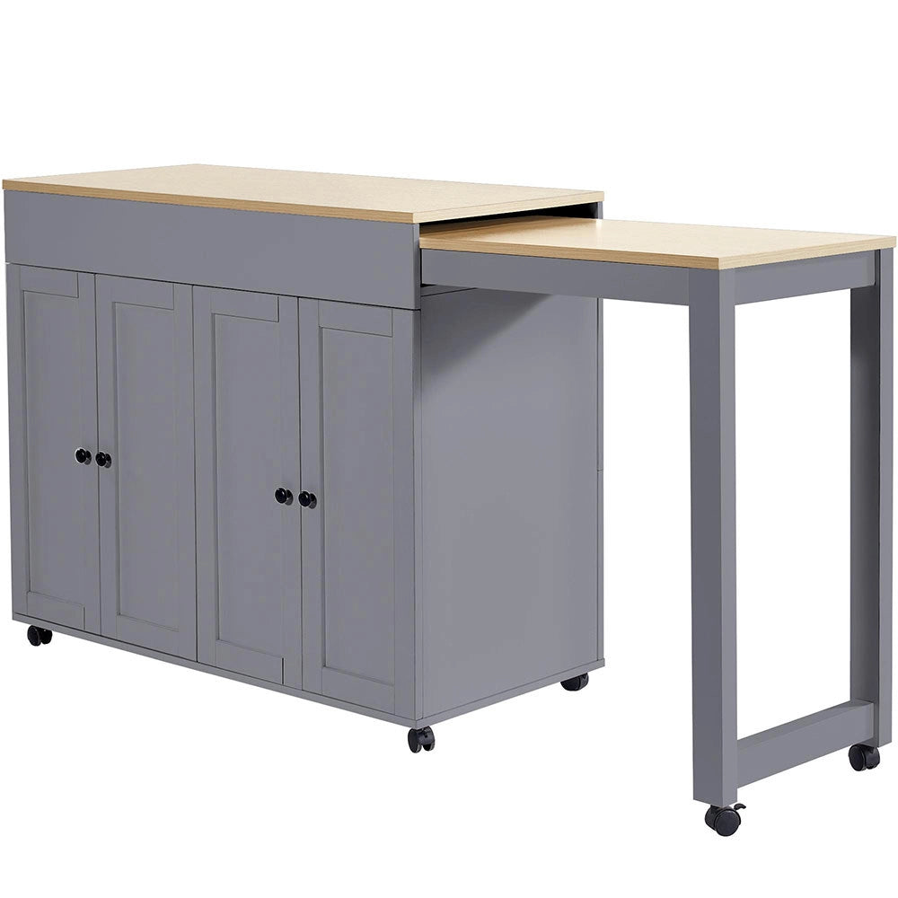 Tavolo Bar Estendibile - Xylo - 118-180??50??94 cm - Grigio 6 Ripiani
