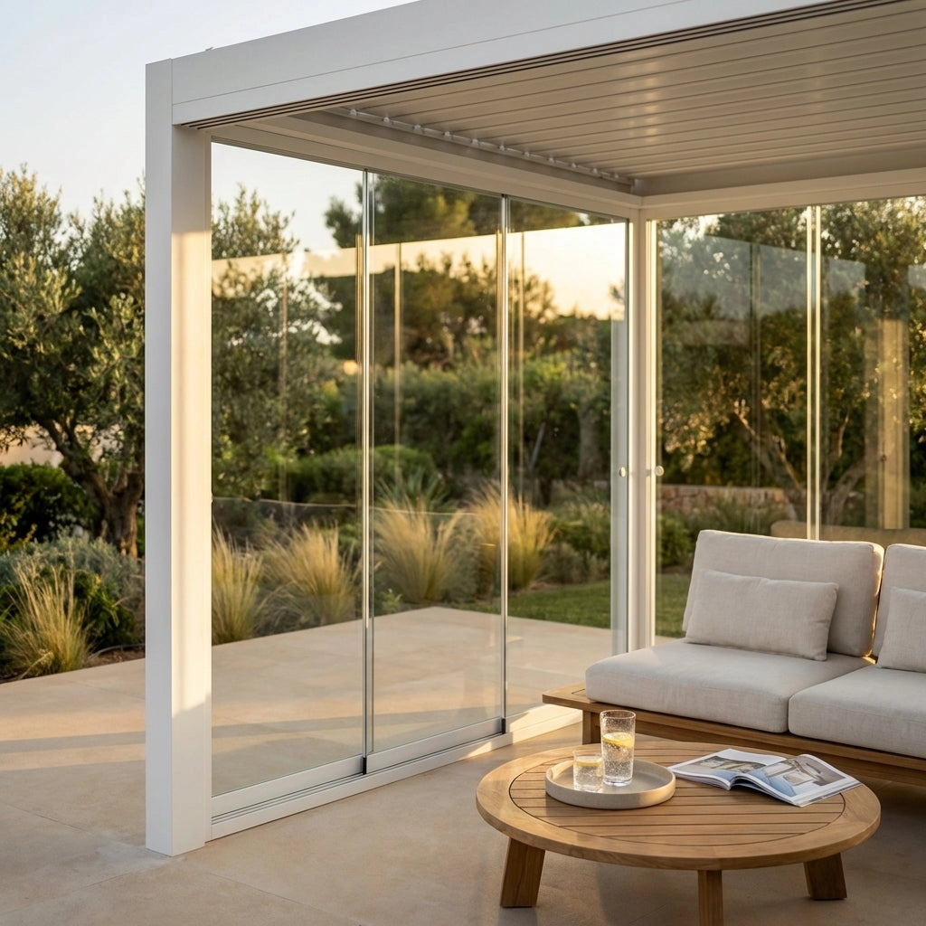 Parete laterale in vetro per pergola bioclimatica Tony - TONY