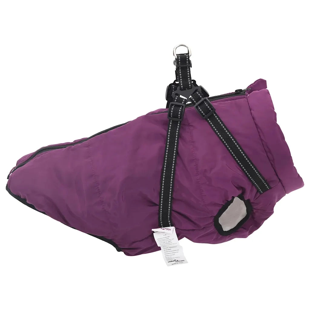 Cappotto Cani Imbracatura Impermeabile Riflettente Viola L48