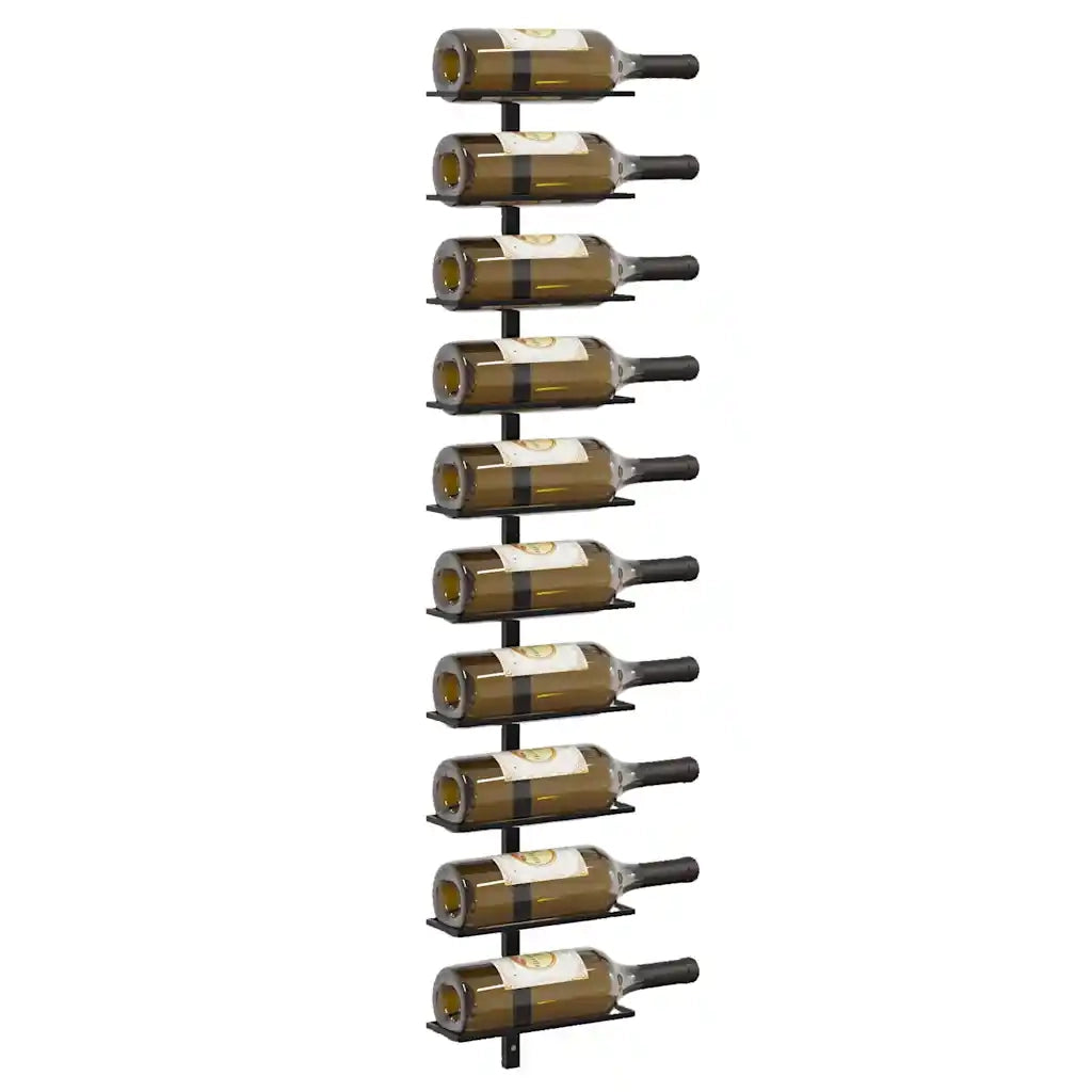 Portavini da Parete per 20 Bottiglie 2 pz Nero in Metallocod mxl 73104