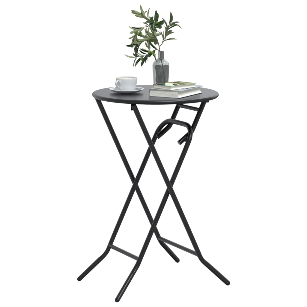 Tavolo da giardino pieghevole Antracite Ã˜50x72 cm Acciaio
