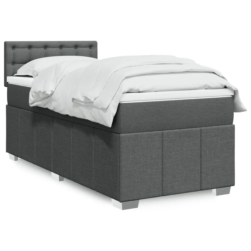 Giroletto a Molle con Materasso Grigio Scuro 80x200 cm Tessuto 3286910
