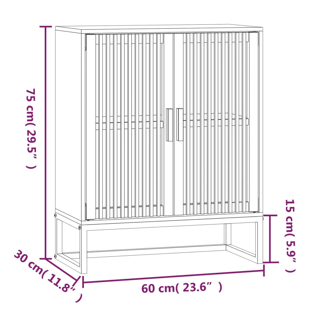 Credenza Nera 60x30x75 cm in Legno Multistrato 352110